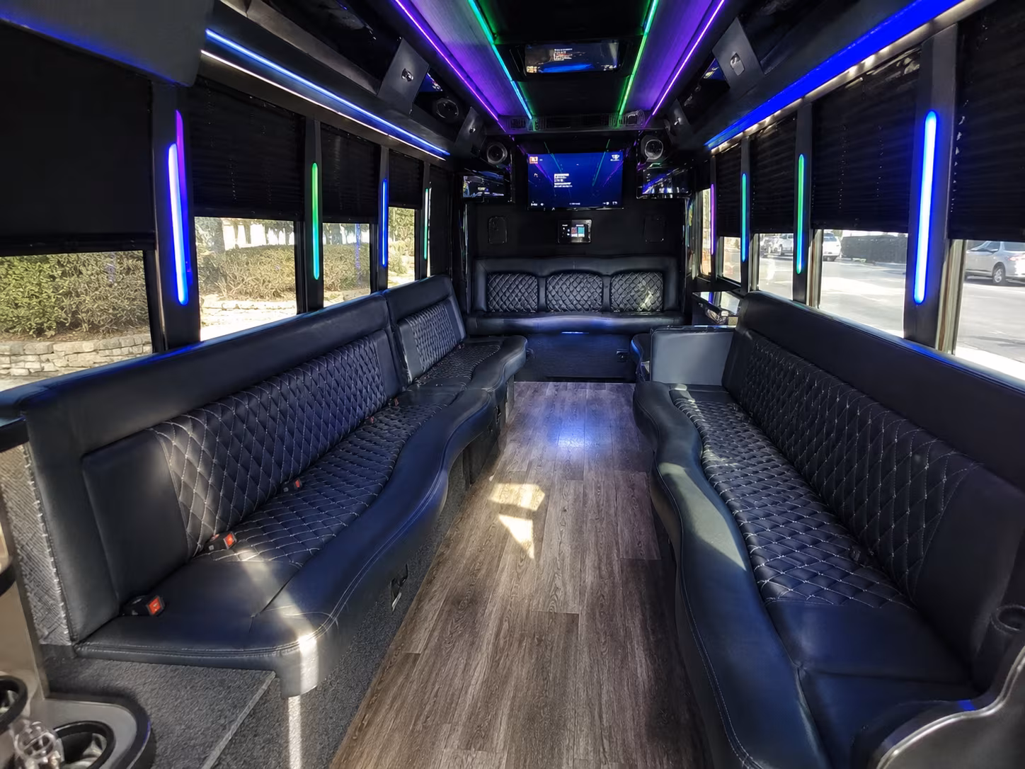 san mateo 15 passenger party bus interior