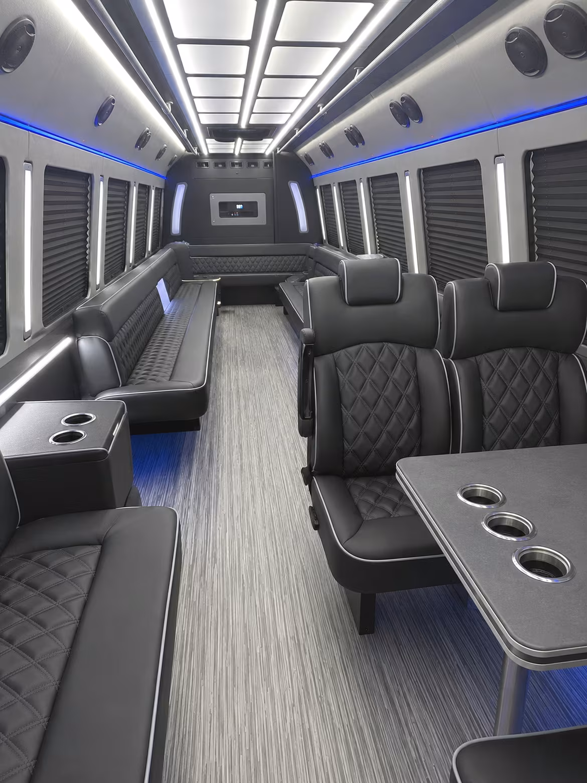 san mateo 25 passenger party bus inside