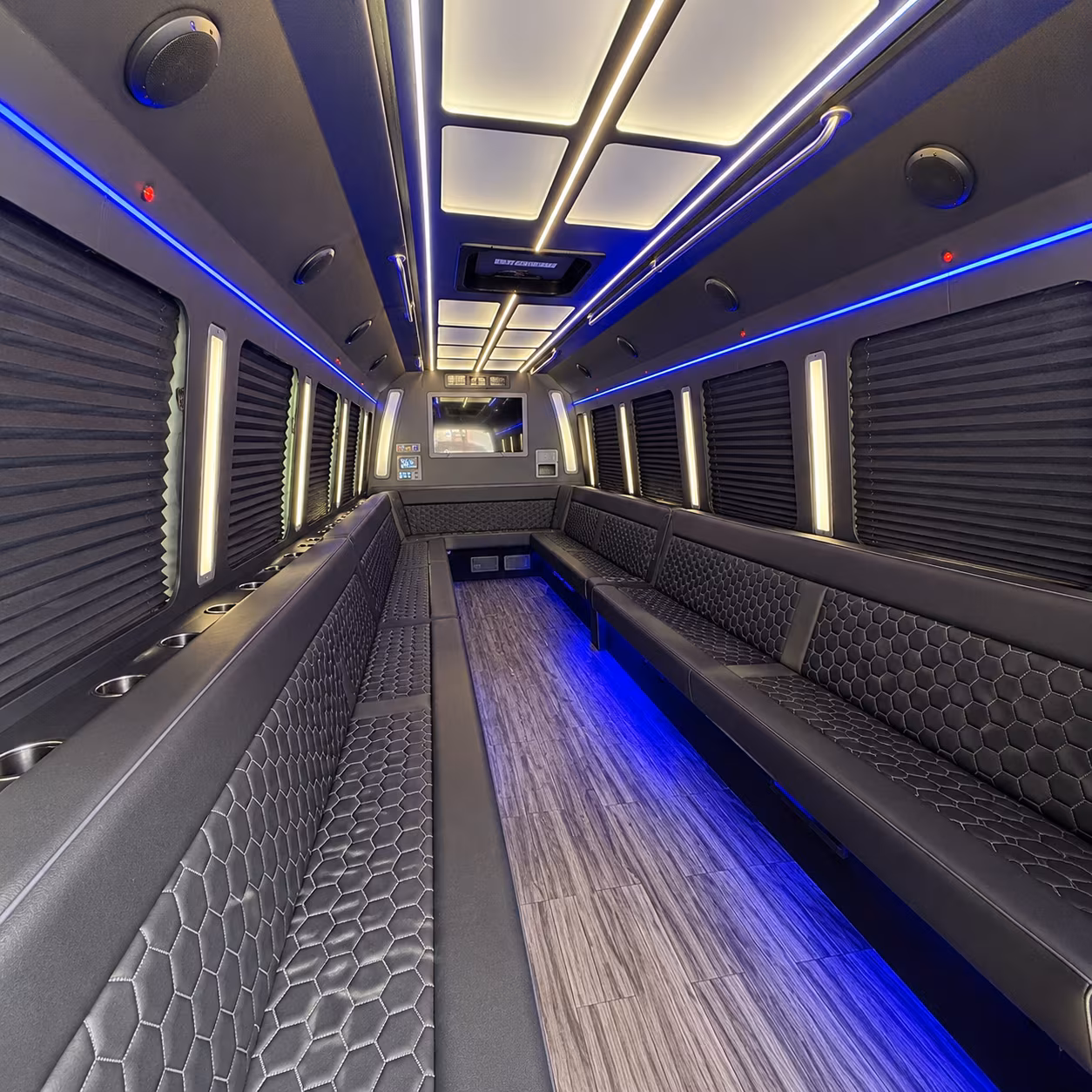 san mateo 30 passenger party bus interior