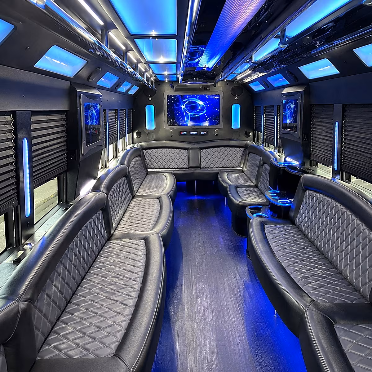 san mateo 50 passenger party bus interior
