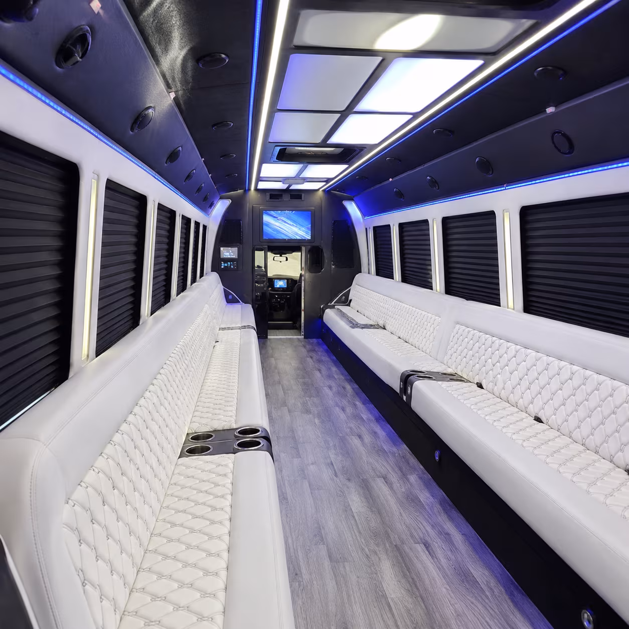 san mateo party bus rental interior